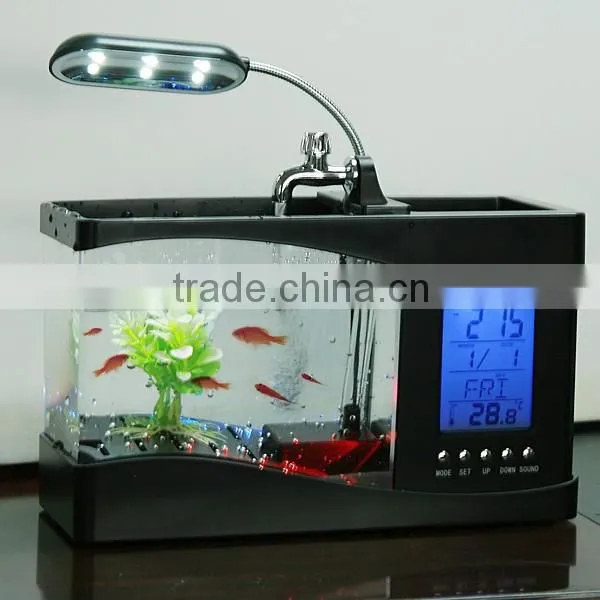 Desktop usb mini fish tank aquarium with running water