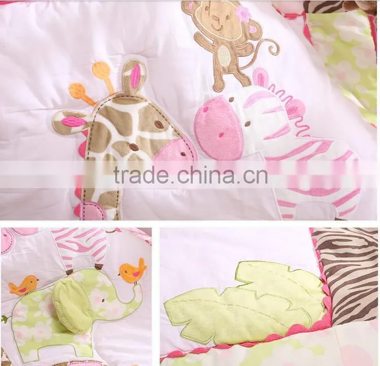100%Cotton Crib Bedding Set The Giraffe's Friend Baby bedding Set