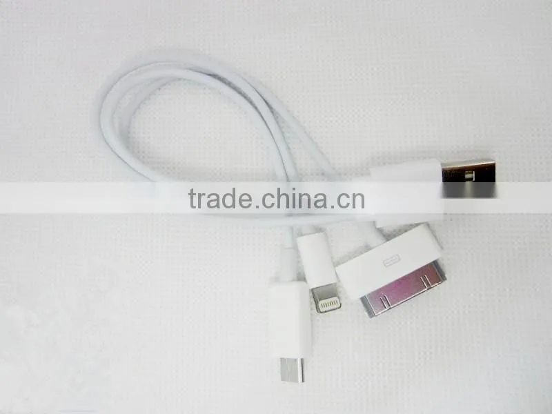 2016 New design Super Speed 3 in 1 Micro USB Data cable for ip4&ip5