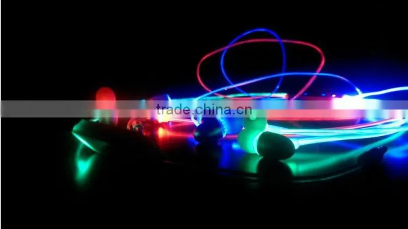 Factory price EL earphones led earphones with microphones