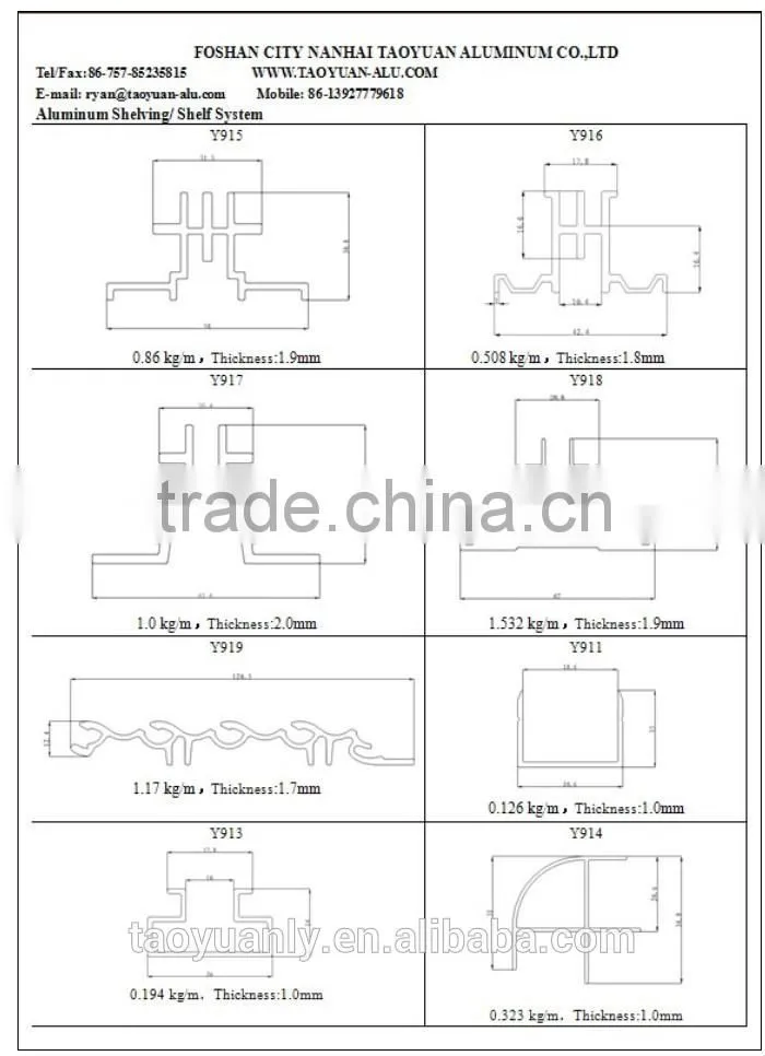 Modular adjustable height display exhibition aluminum shelving translot extrusion profile for racking Shelf System