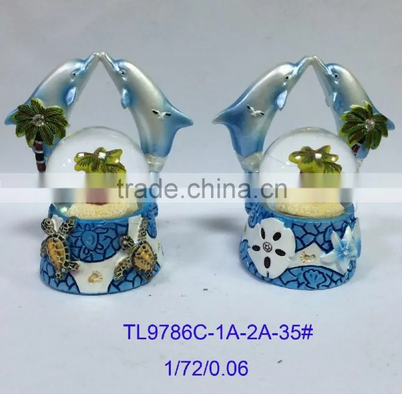 polyresin dolphin snow globe item