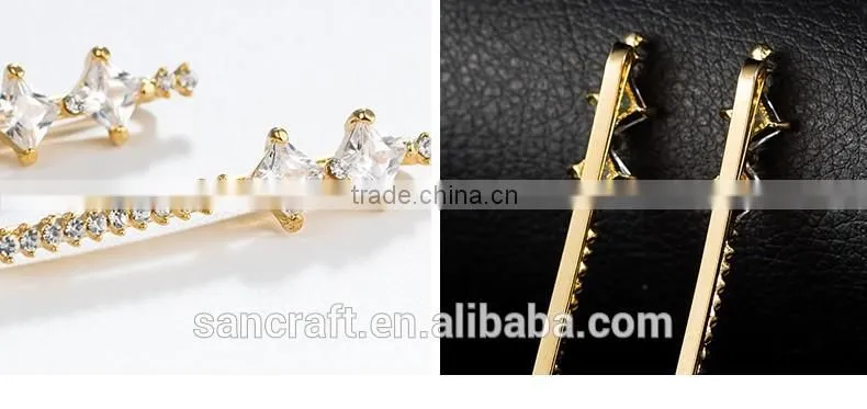 18k gold plated ladies fancy metal hair clips