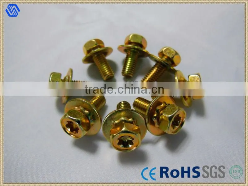 Cross Recessed/Phillips Pan Head Combination Screws With Washers, Zinc Plated