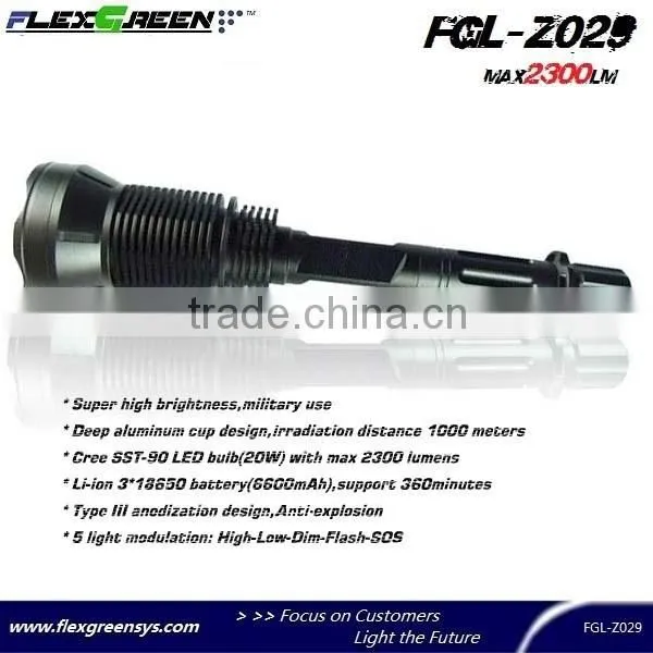 rechargable 18650 battery SST-90 LED flashlight