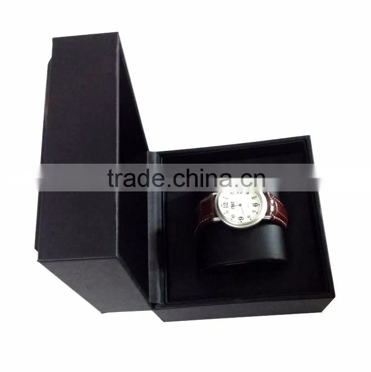 Customized Logo Black Solid Wood Watches Boxes,Watch Display Case.