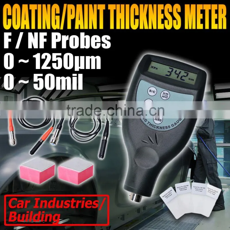 Digital Gauge F NF probes Painting 1250um 50mil Coating Paint Thickness Meter