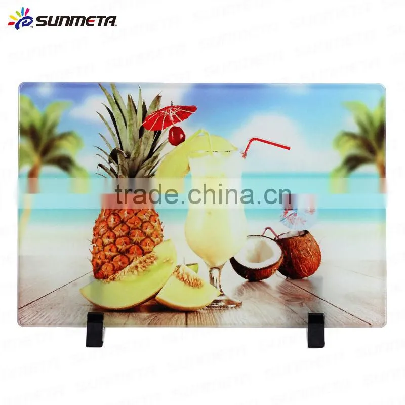 Sunmeta factory directly blank sublimation glass photo frame small cutting board BL--30