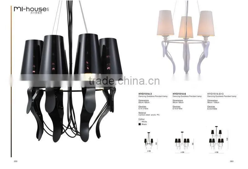 2014 newest approch 6 light G9 20W white wrought iron chandeliers lamp