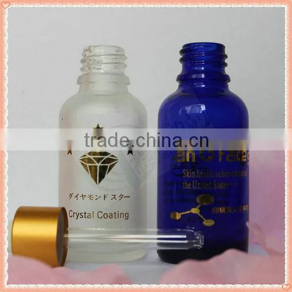 100ml frosted glossy amber green blue glass bottle,boston round glass bottlewith pump cap