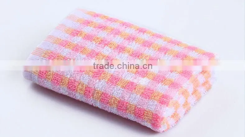 High quality pure cotton yarn dyed colored strip jacquard hand towel wholesale