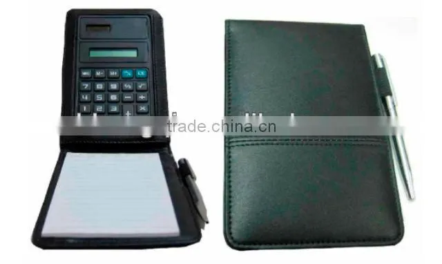 2013 Pocket Leather Calculator Notebook/Notepad with Pen