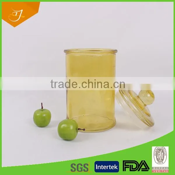 Cylinder Clear Glass Candy Jar,Glass Storage With Glass Lid , Cylinder Clear Glass Candy Jar