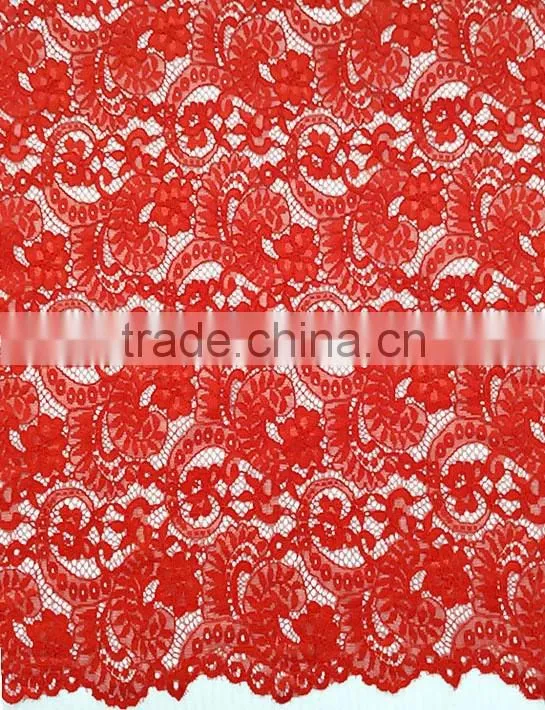Fashion Designs High Quality 100% Polyester Guipure Lace Fabric T8112