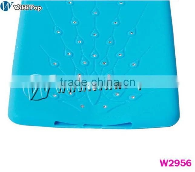 for ipad mini bling hard case,Luxury Bling Peacock Feathers Silicone case