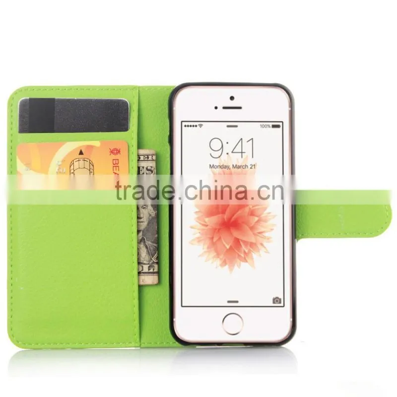 Mobile Phone Leather Case Flip Cover Wallet Leather Case For Iphone SE