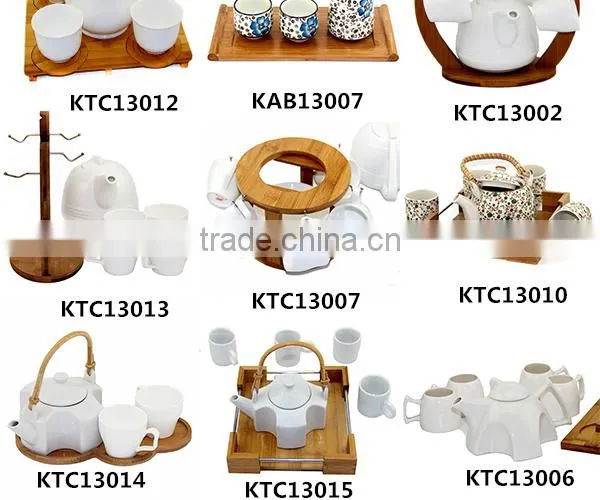 2015 NEW design ceramic coffee cup Hot selling wholesale ceramic mugs bamboo base ceramic coffee cup