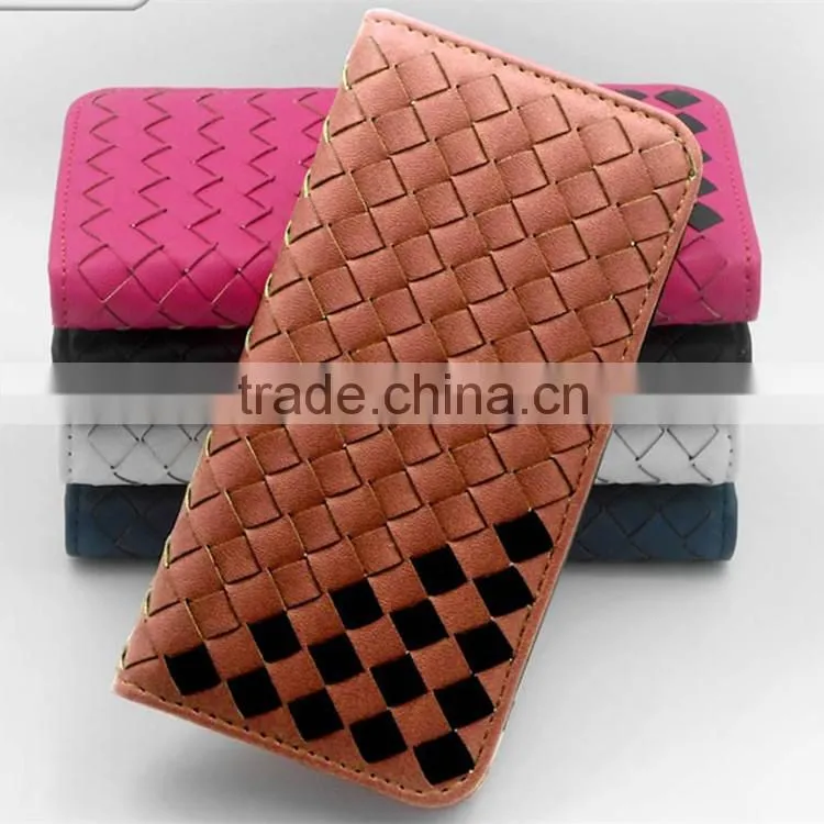 Customized Braided Wallet Style Leather+TPU Phone Cover Universal Phone Cases