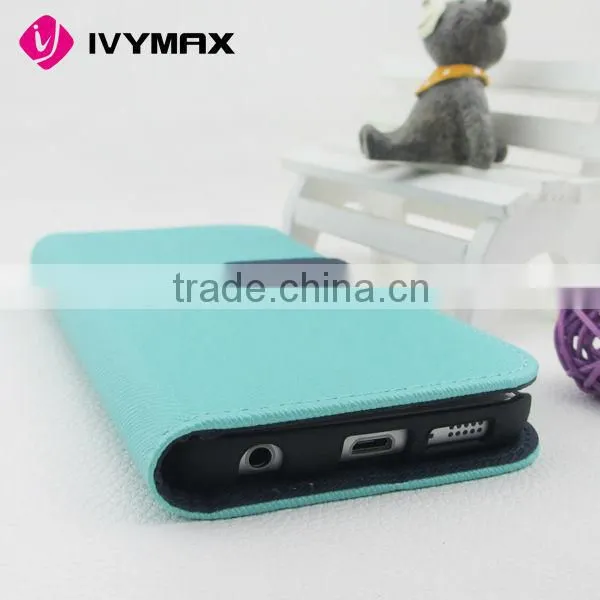 Hot selling high quality for samsung s6 edge flip pu leather cover case
