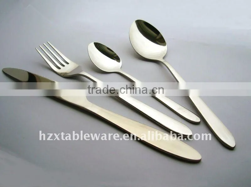 Stainless steel flatware set in simple style