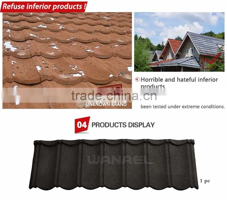 Wanael 2014 chinese antique roof with aluminum-zinc plated steel sheet and colorful stone chips