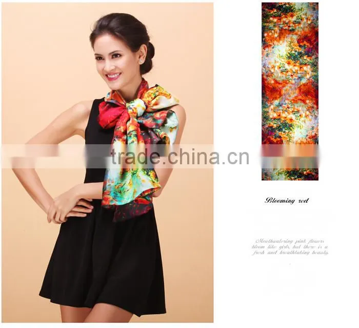 Wholesale Beauty Spring Autumn 12mm TWILL long Silk Scarf/ Silk Scarves / kerchief /headband/hijab