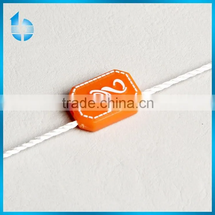 Cotton hemp cord double insertion hang string seal tag for brand garment