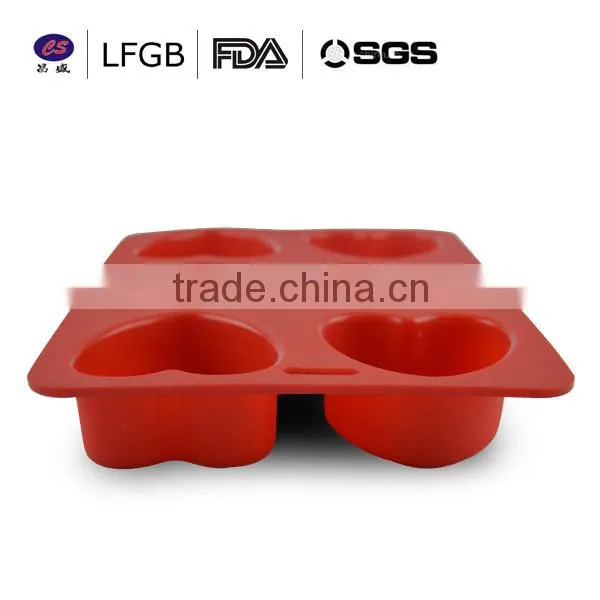 2014 wholesale new design heart shaped silicone cake mould with FDA/FLGB