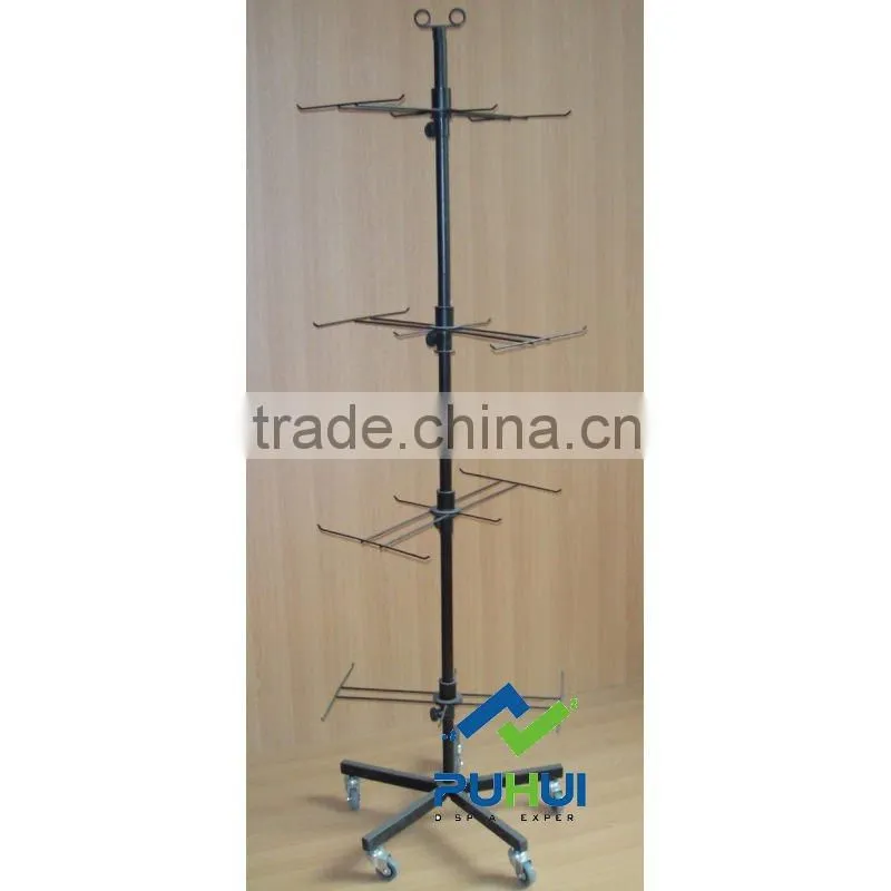 adjustable metal revolving hanger display stand for export