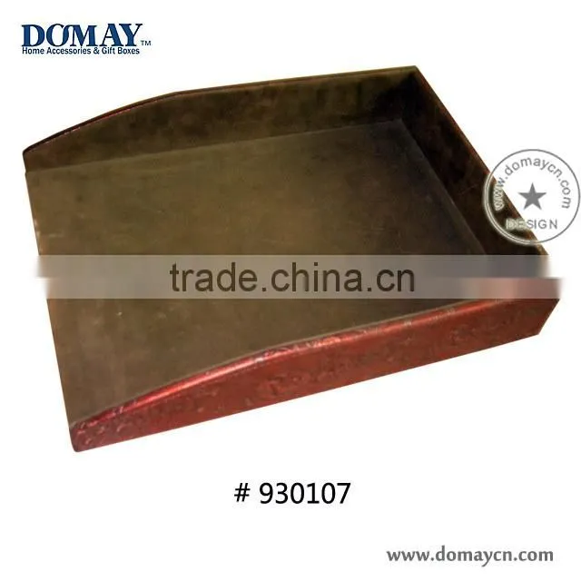 Brown letherette A4 paper tray for printer, office sttionery filing tray