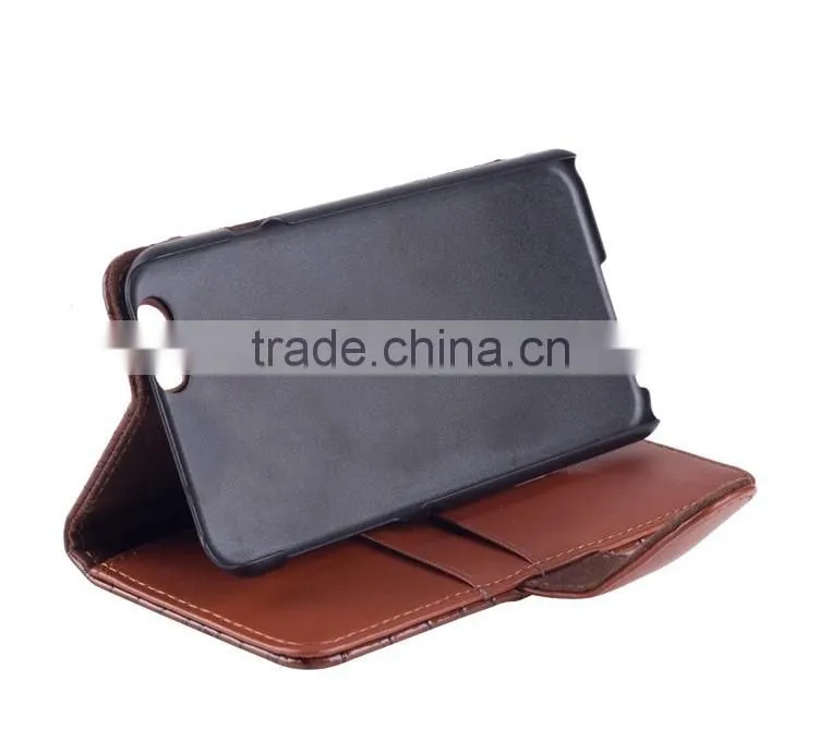 Concise design PU flip mobiles cover with card slot phone case for iphone 6