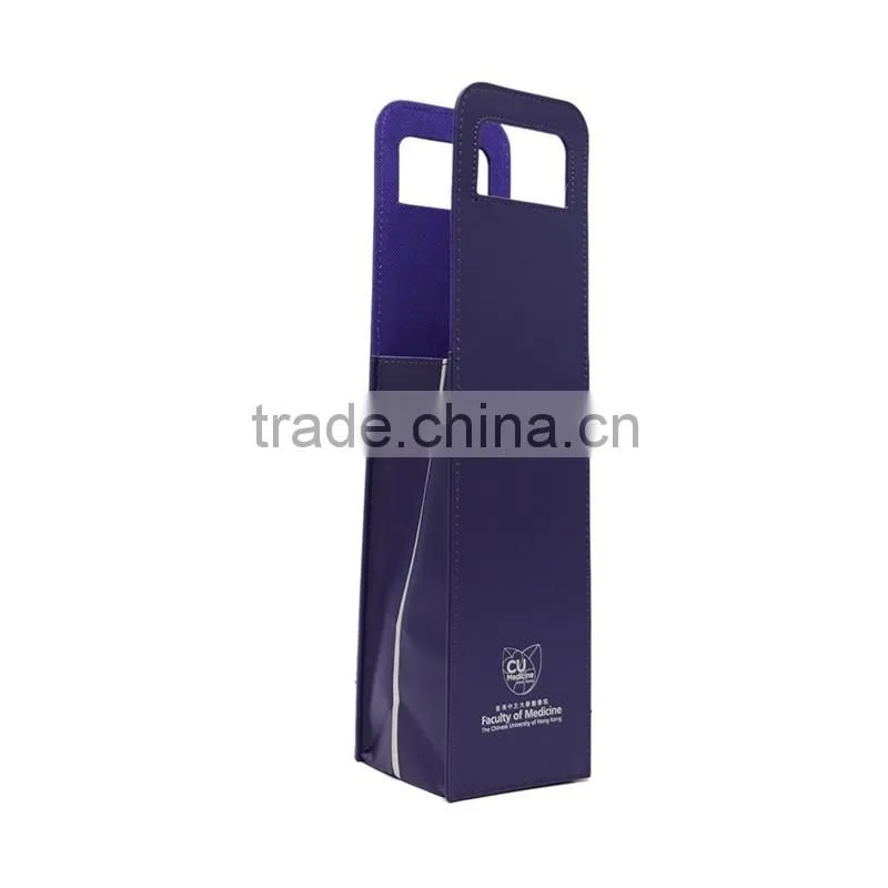 2016 fashion design wine bag customized luxury wine bag portable gift bag with tote
