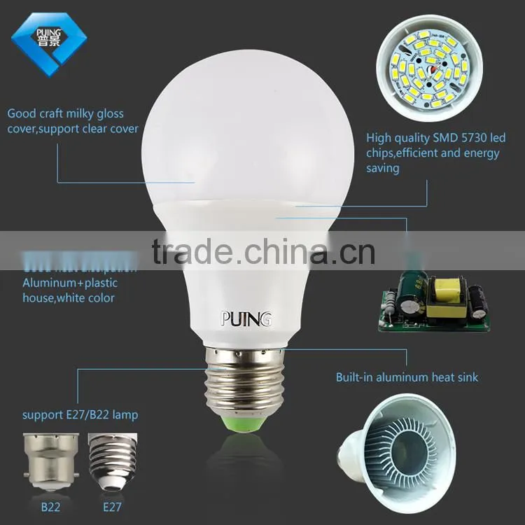 new product alibaba china 5w 7w 9w 12w SMD5730 B22 E27 led bulb