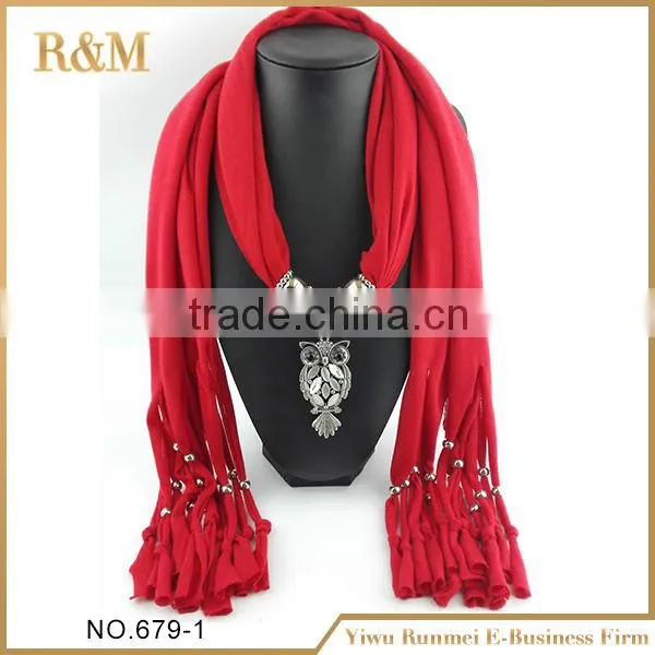 Latest arrival low price jewelry necklace scarf made in china