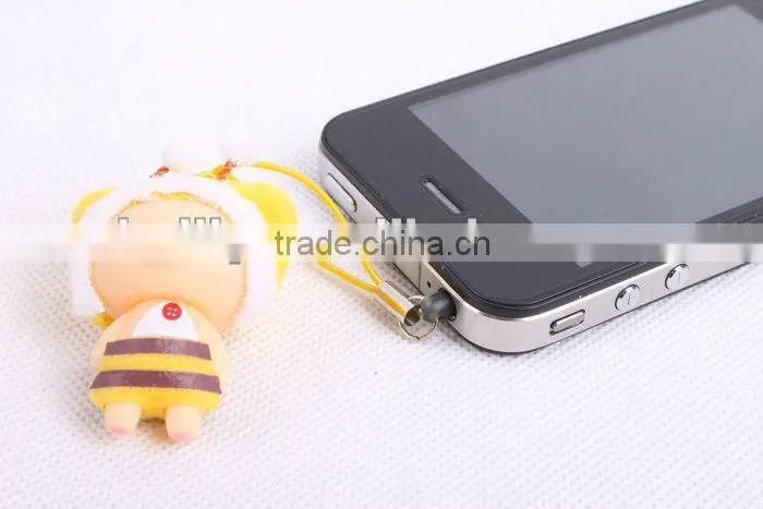 Eco-friendly Custom Girls 3D Cartoon silicone cell phone charms