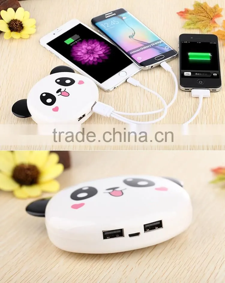 Double usb power bank panda power bank charger