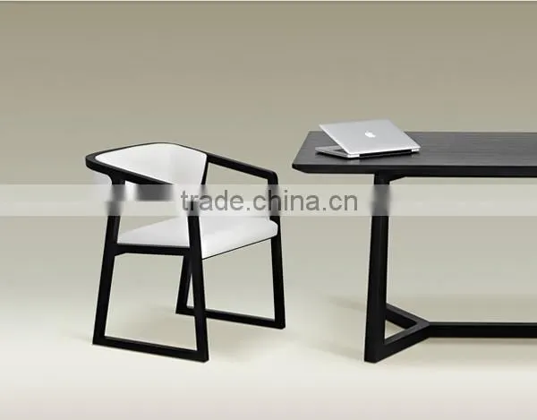 Hermers new design white Color solid wood Leather leisure Chair