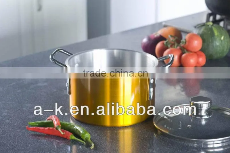 Aluminum orange color painting soup pot