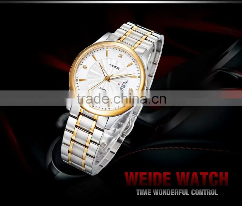 HOT SELLING!China Brand WEIDE Luxury Rose Gold Full Steel Waterproof Quartz Sports Men Watch 93005GG