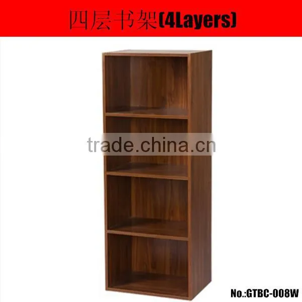 Cheap wooden movable book rack with wheels