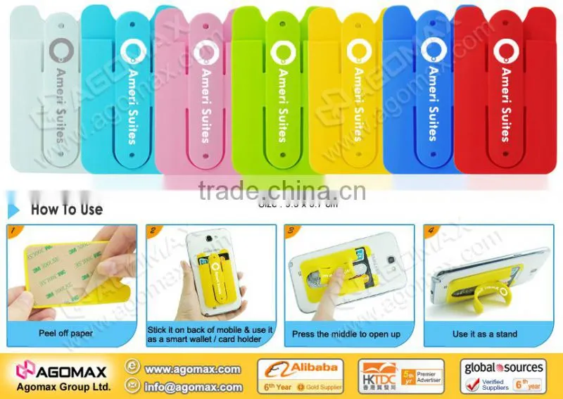 3 in 1 multiuse smartphone 3M adhesive stand with card pocket