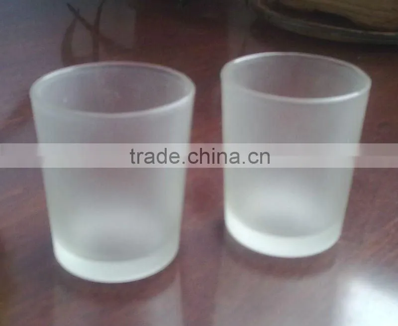 transparent glass cup with decal paper