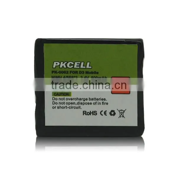 2.4V Cordless phone battery Ni-Mh 4/5 F6 500mAh rechargeable battery pack