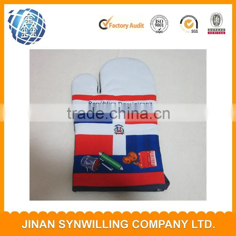 2015 hot sale 100% cotton kitchen glove/oven mitt for promotion