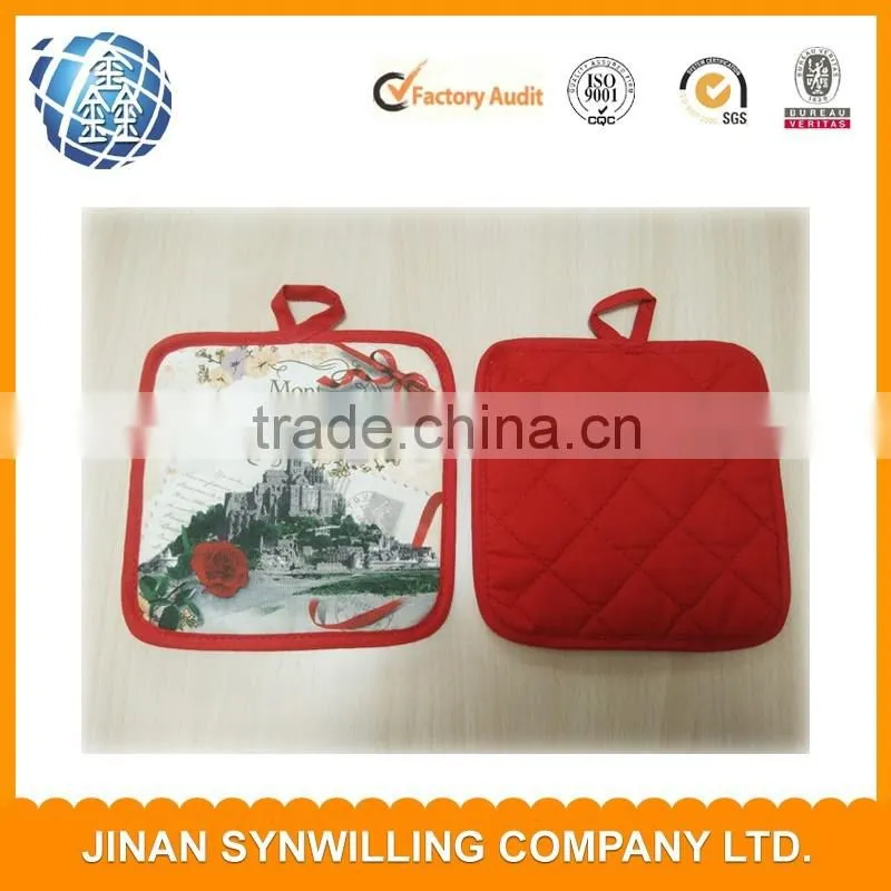 Hand Protecter Potholder Kitchen Accessories Heating Pad For Baking Red Pot holder oven mitt set