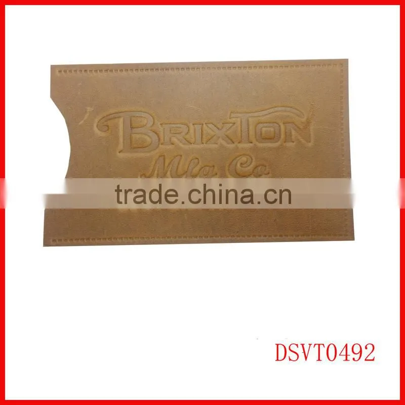 Sewing on garments and bags pu or real brown leather patch