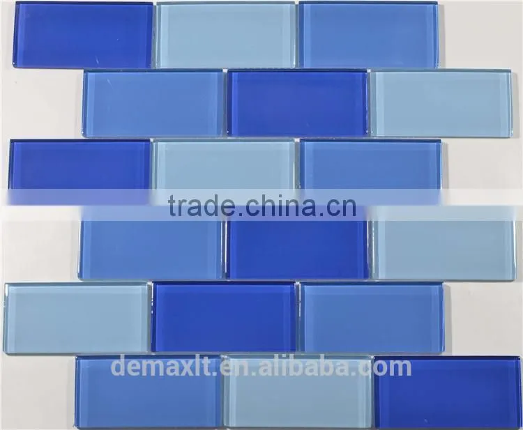 Interior Design Clear Waving Red Crystal Glass Mosaic