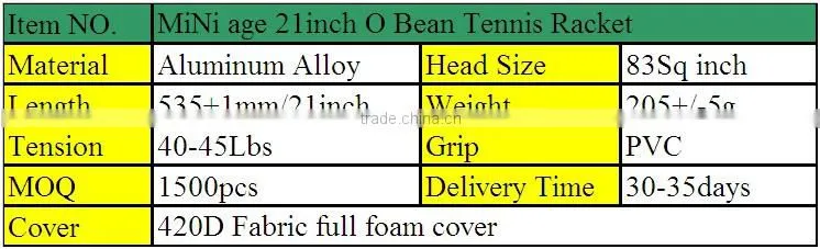 MiNi age 21 high quality aluminium alloy toys tennis racquet with price tennis racket