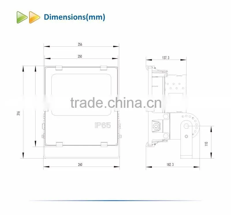 Outdoor IP65 Waterproof SAA TUV listed LED Flood Light