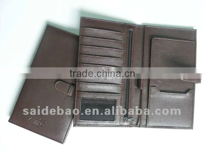 Leather passport holder travel wallets for promotion